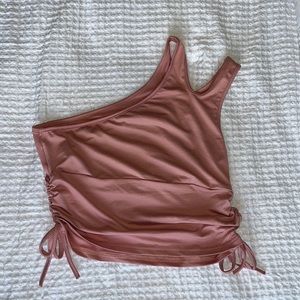 pink one shoulder top